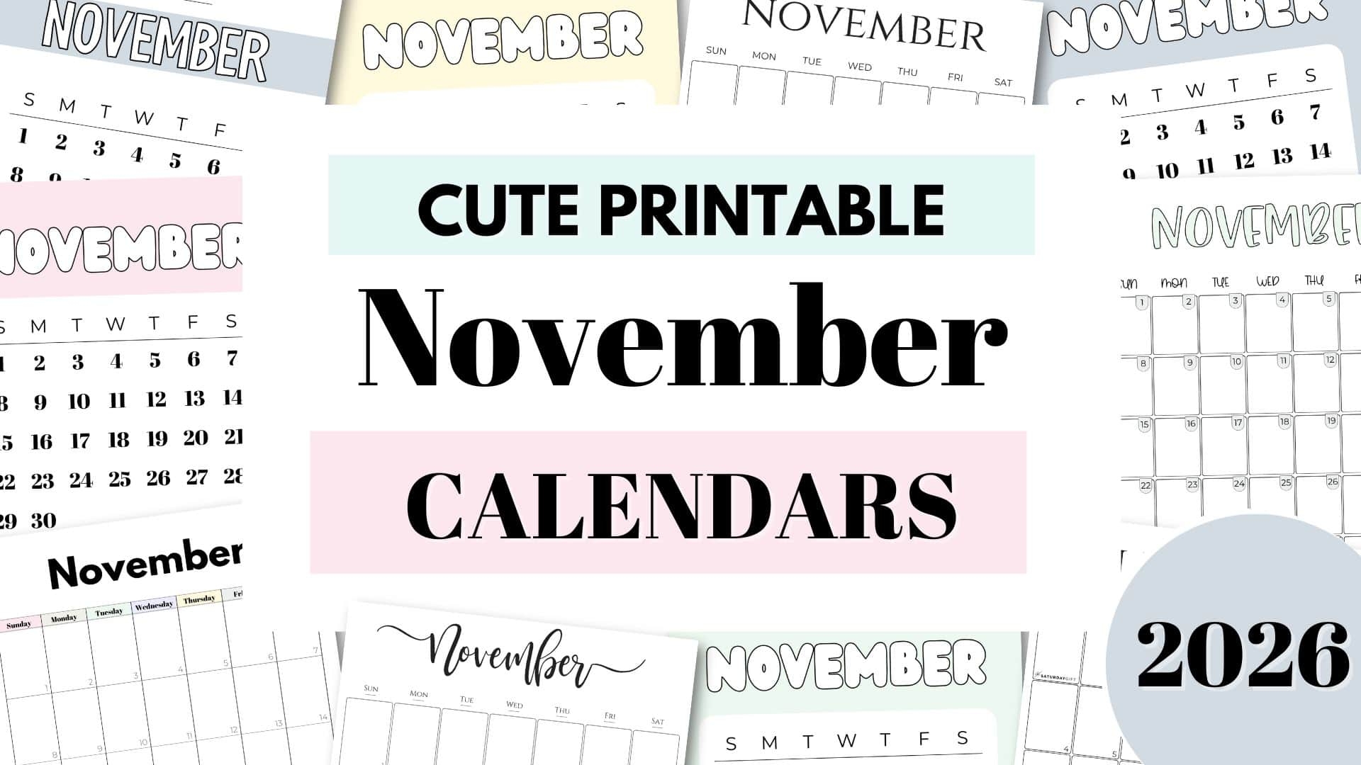 Free November 2026 Happy Planner Printables