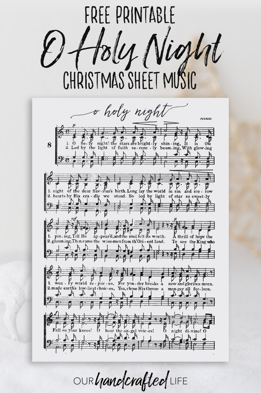 O Holy Night Free Printable Christmas Sheet Music Our Worksheets Library