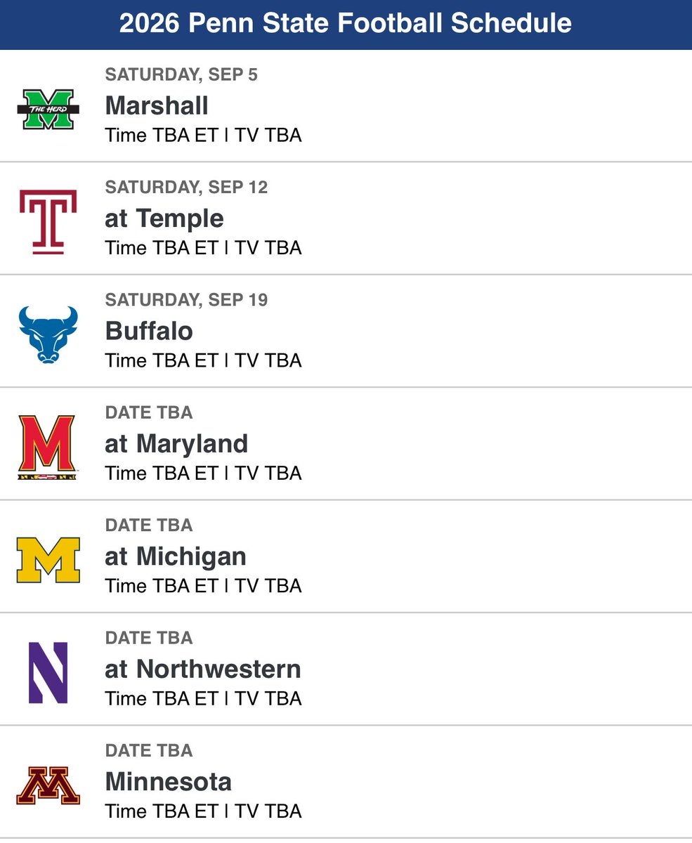 Northwestern Football Schedule 2026 Printable