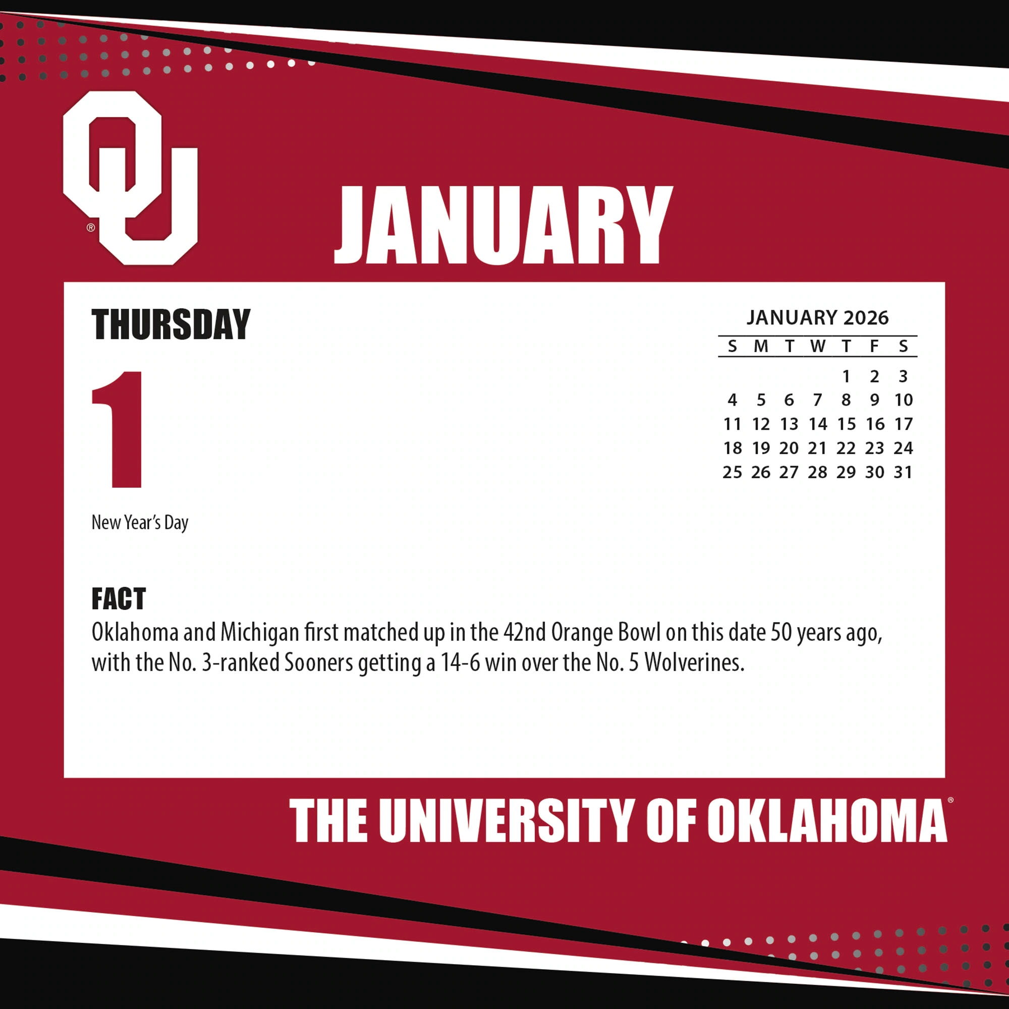 Oklahoma Sooners 2026 Box Calendar Oklahoma Sooners 2026 Box Calendar