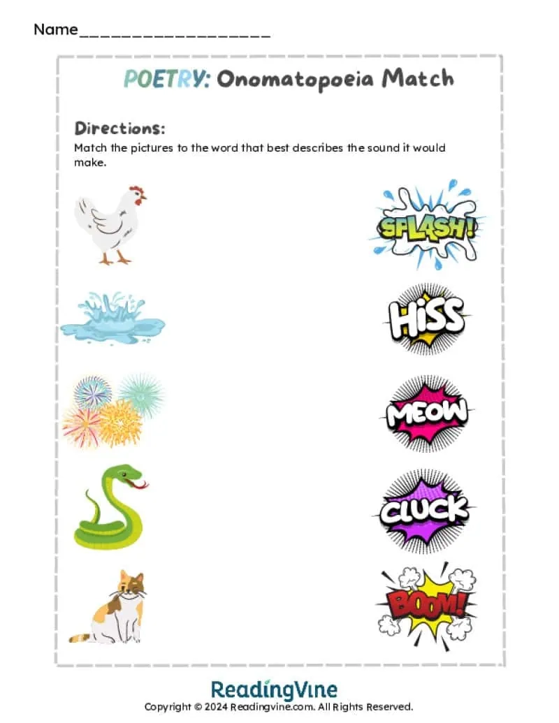 Onomatopoeia Word List Printable Onomatopoeia Word List Printable