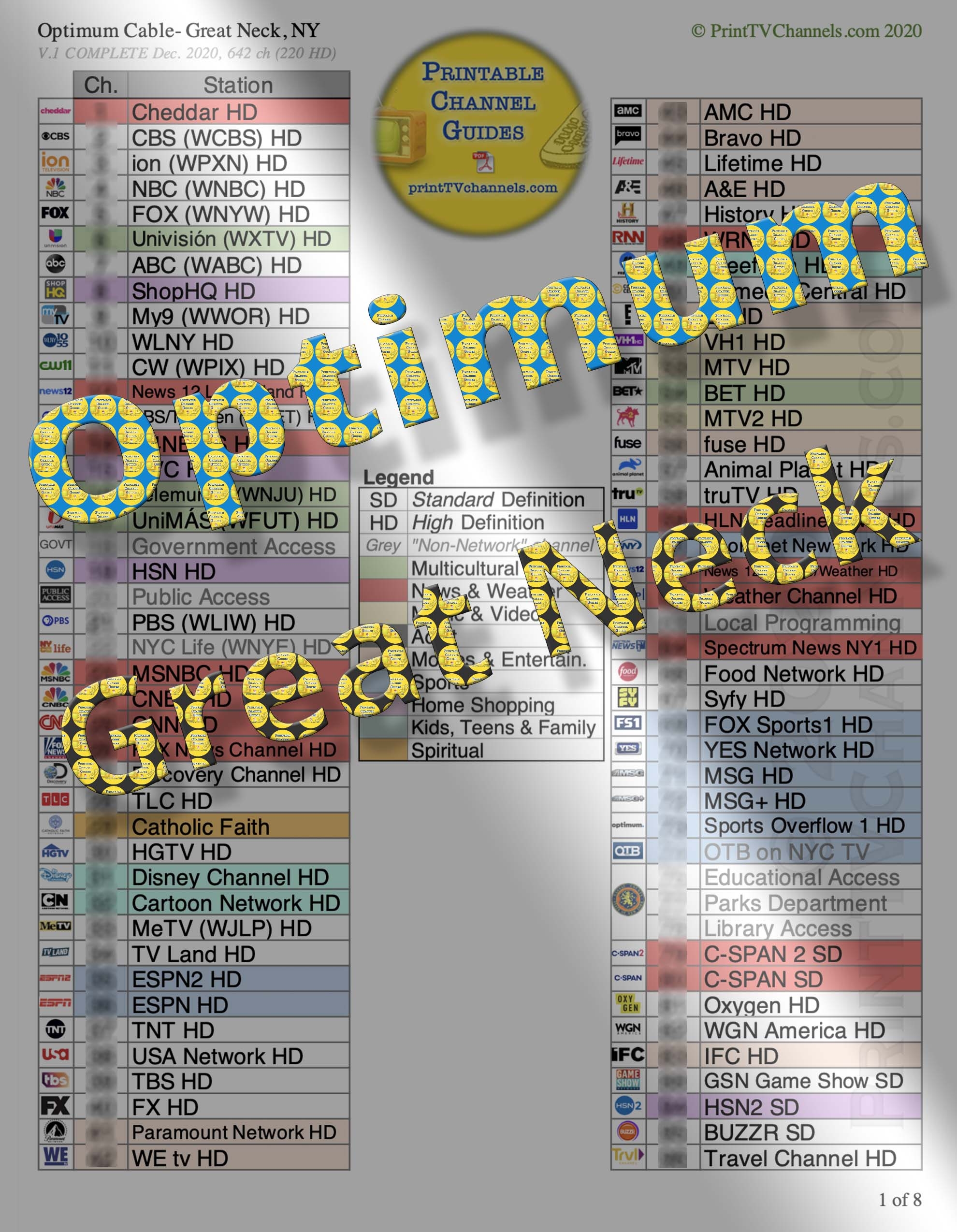 OPTIMUM TV Channel Guide Great Neck LI NY Printable TV OPTIMUM TV Channel Guide Great Neck LI NY Printable TV