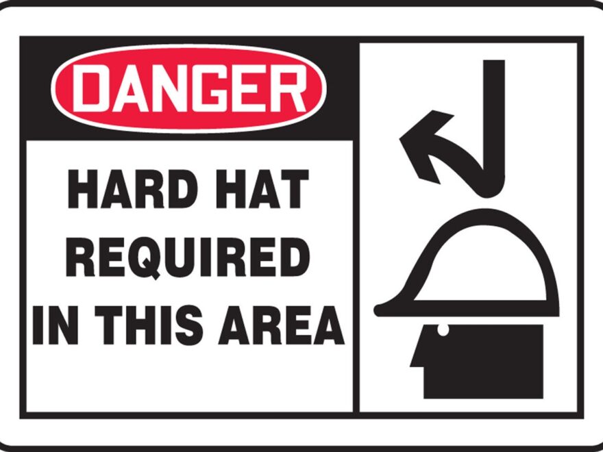 OSHA Danger Safety Sign Hard Hat Required In This Area 7 X 10 Dura Plastic 1 Each MPPE073XT Jendco Safety Supply