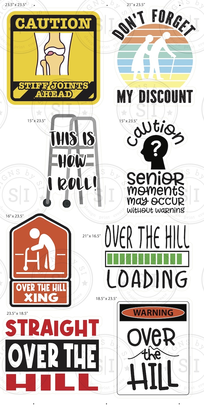 Over The Hill Sign Printable