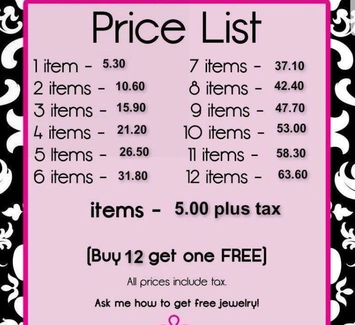 Paparazzi Jewelry Displays Price List With Tax