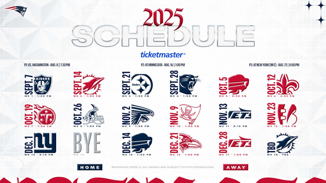 Patriots Announce 2025 Schedule