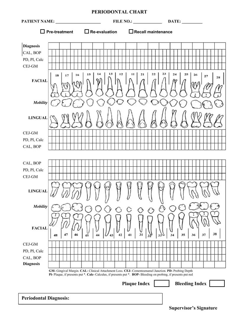 Perio Chart Form Fill Out Printable PDF Forms Online Perio Chart Form Fill Out Printable PDF Forms Online