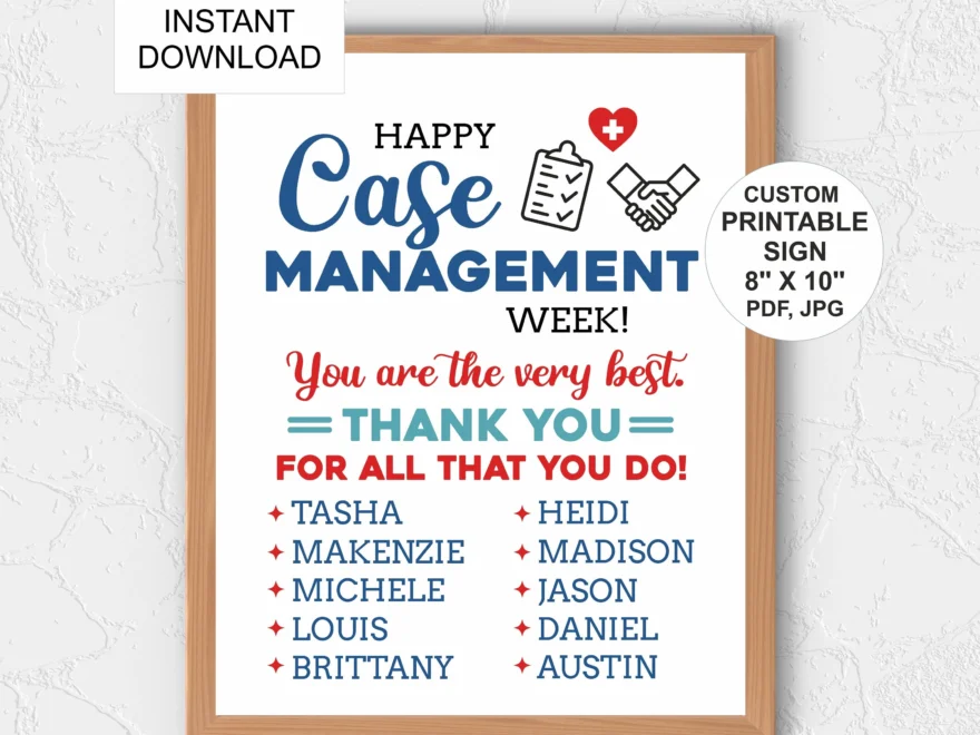 Personalised Case Managers Week Sign Printable Case Management