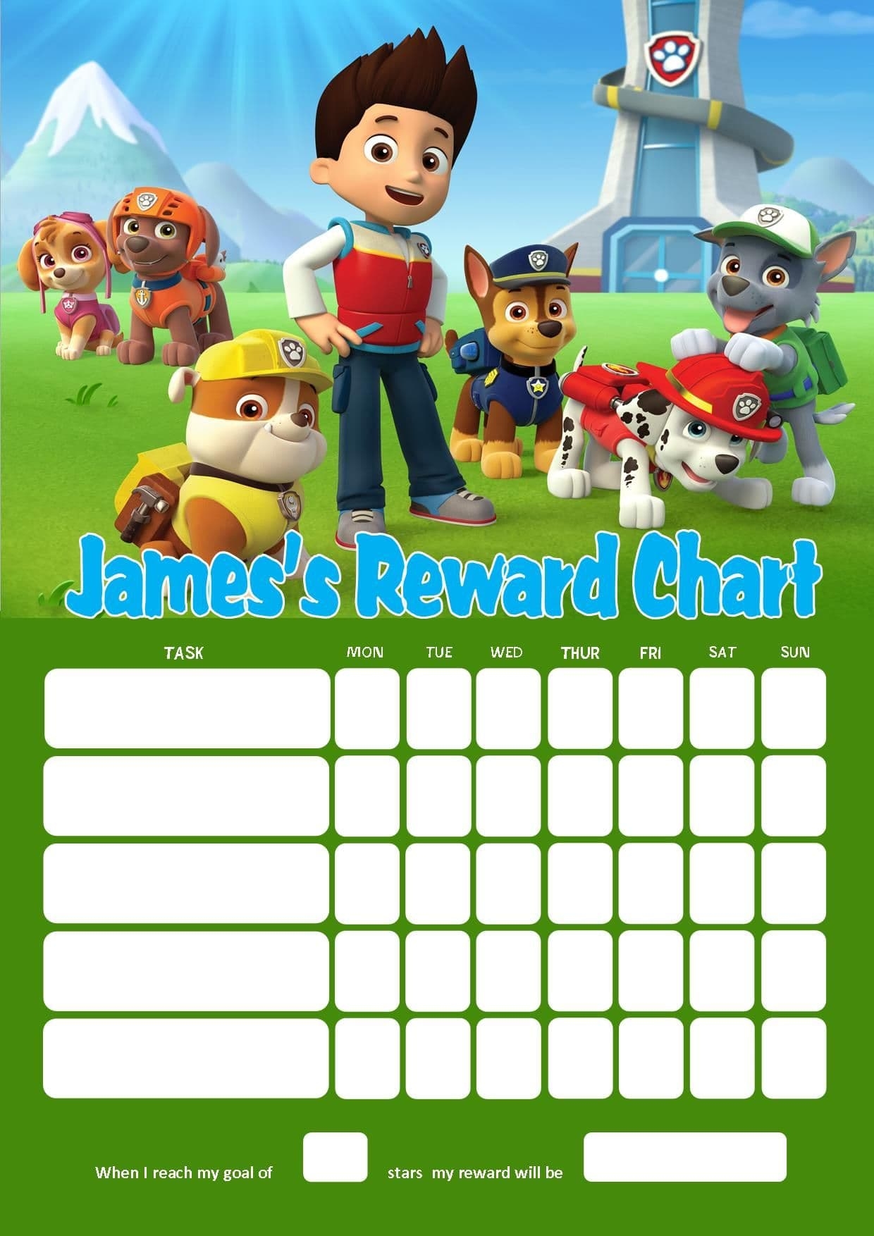 Paw Patrol Behavior Chart Printable Paw Patrol Behavior Chart Printable