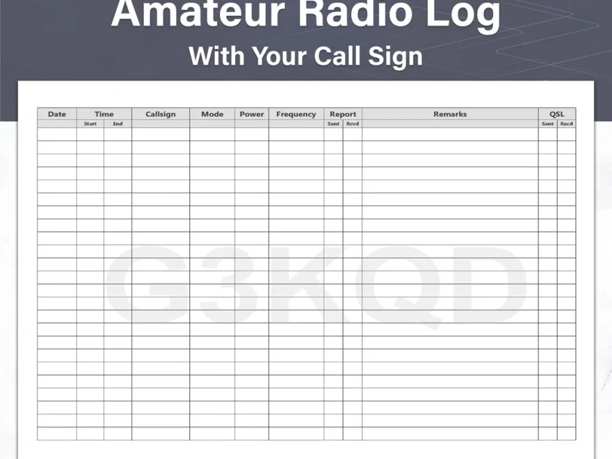 Personalized Ham Radio Log Sheet With Your Amateur Radio Call Sign
