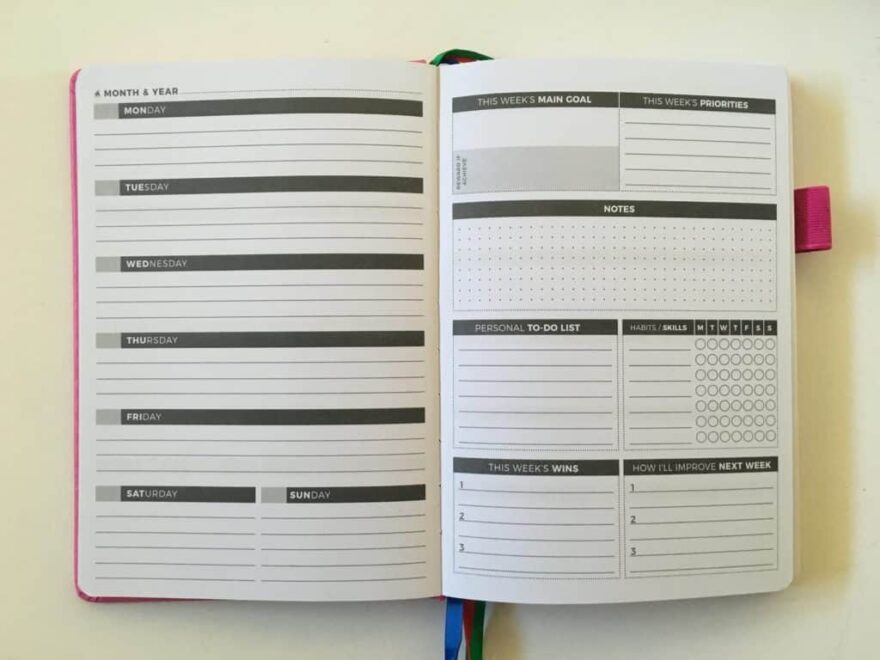 Pink amp Black Themed Spread In The Clever Fox Weekly Planner All