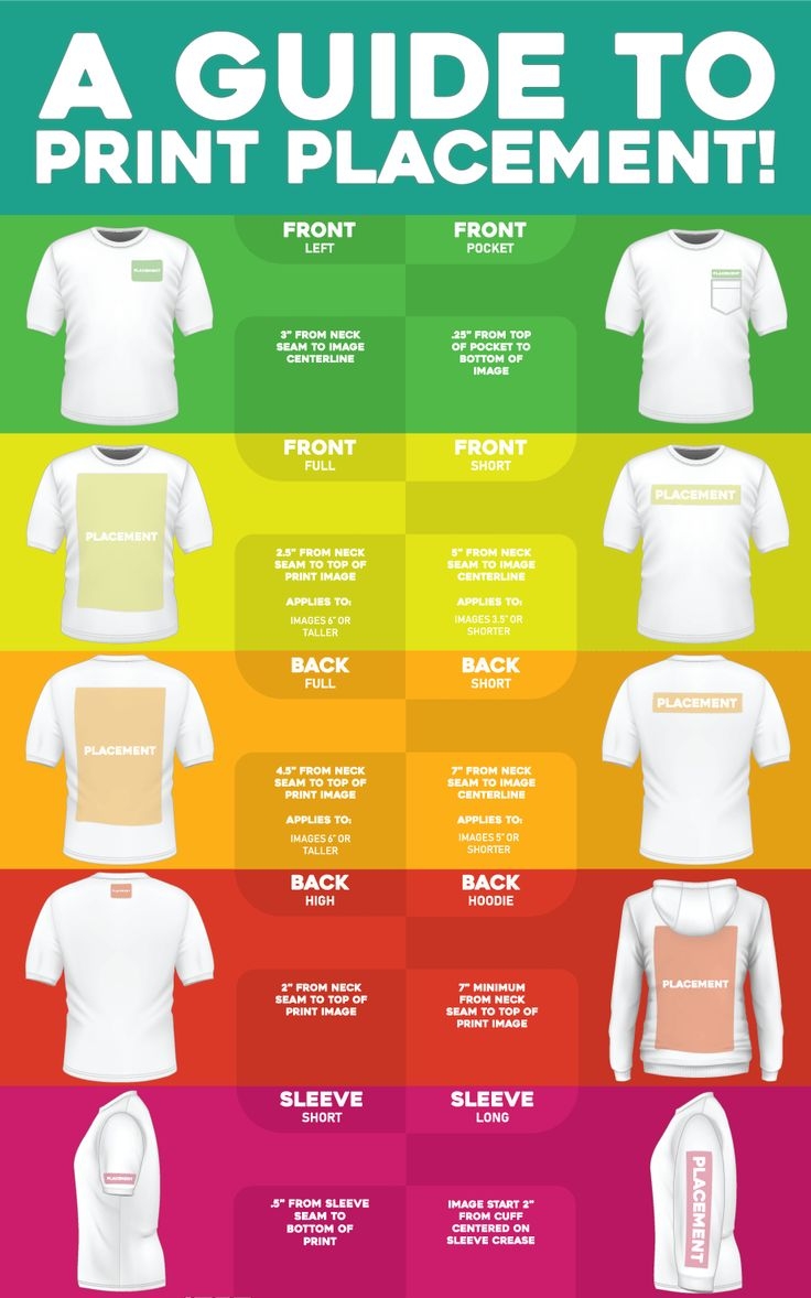 Vinyl Shirt Placement Guide Printable Vinyl Shirt Placement Guide Printable