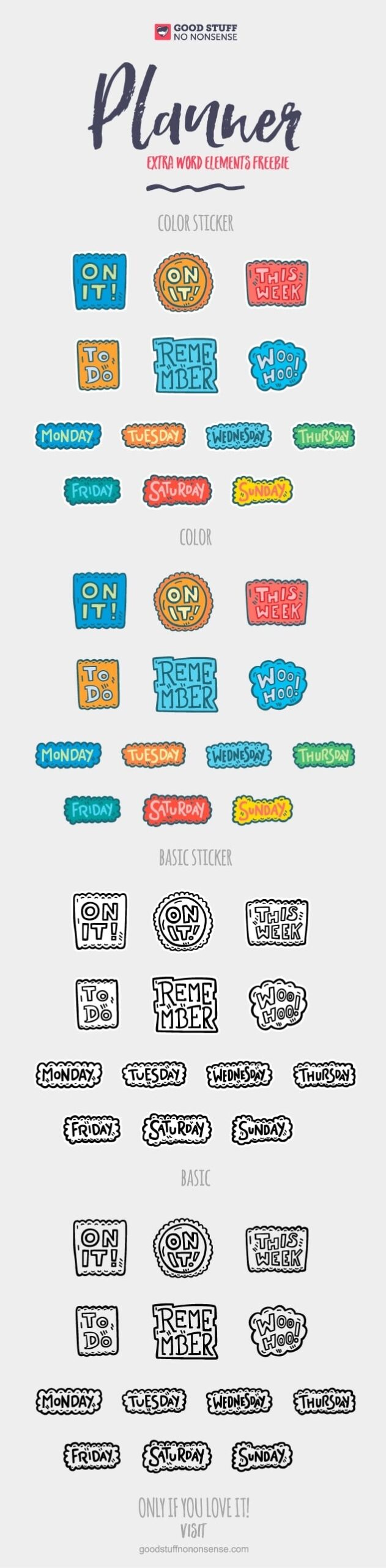 Free Printable Planner Stickers Icon
