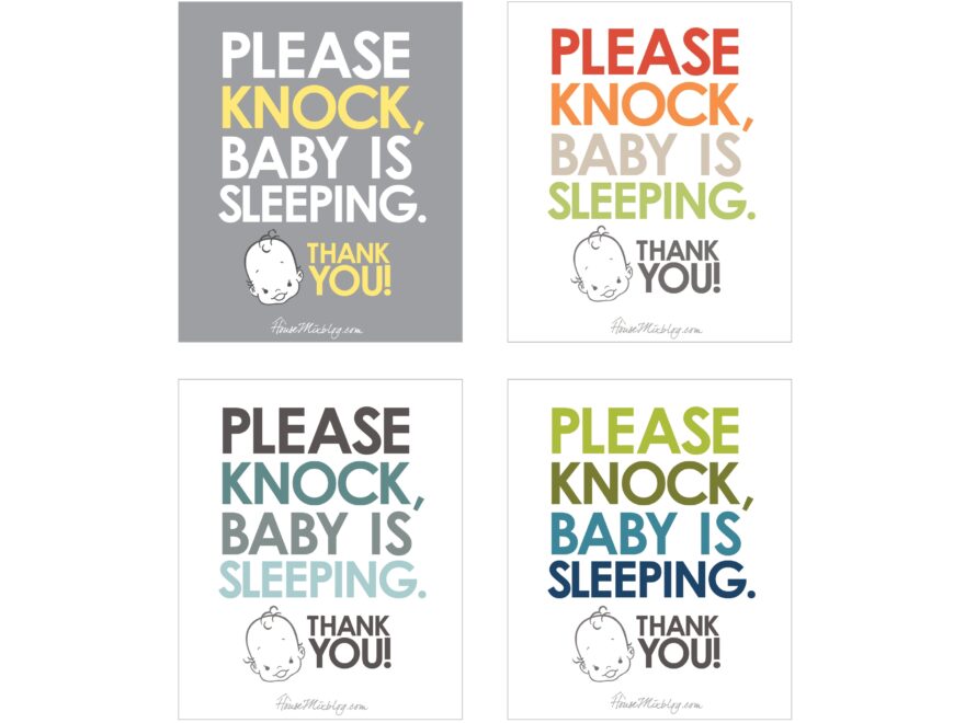 Please Knock Baby Sleeping Printable Sign House Mix