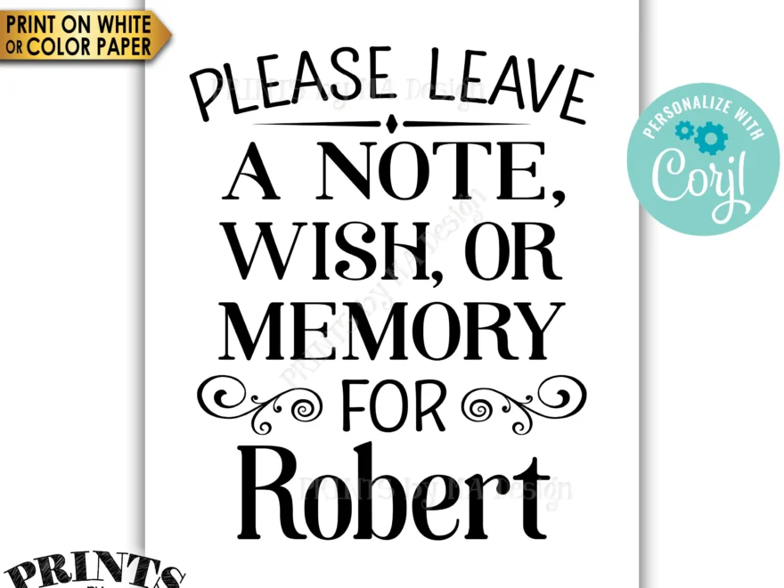 Please Leave A Note Wish Or Memory Sign Write A Message Sign