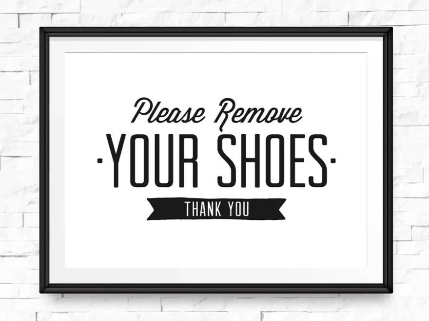 Please Remove Your Shoes Printable Take Shoes Off Sign Shoe Off