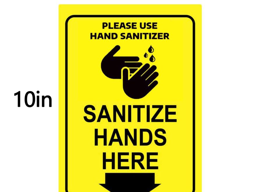 Please Use Hand Sanitizer Signs Stickers 5 Pack 7x10 Inch LATT