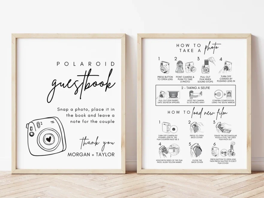 Polaroid Guest Book Sign amp Instructions