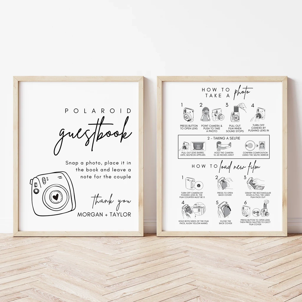 Polaroid Guest Book Sign amp Instructions Polaroid Guest Book Sign amp Instructions