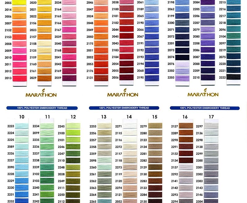 Polyester Thread Chart 204 Marathon Thread