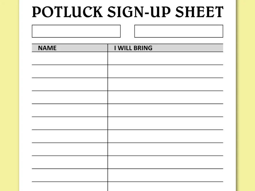 Potluck Sign Up Sheet Feiertage Events Potluck Brunch Dinner