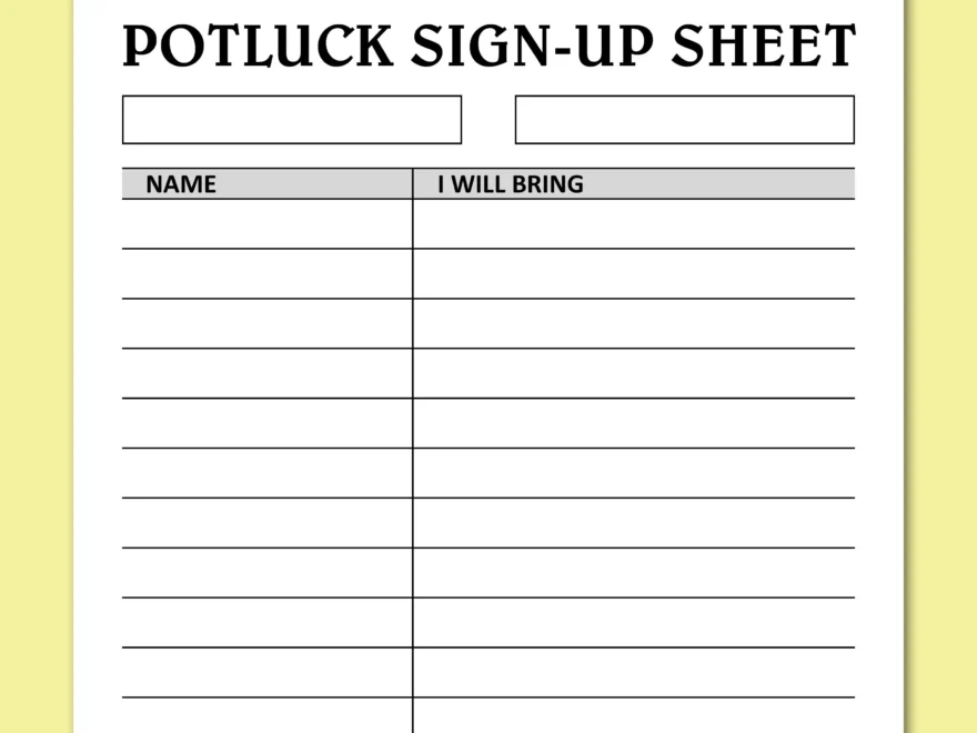 Potluck Sign Up Sheet Feiertage Events Potluck Brunch Dinner