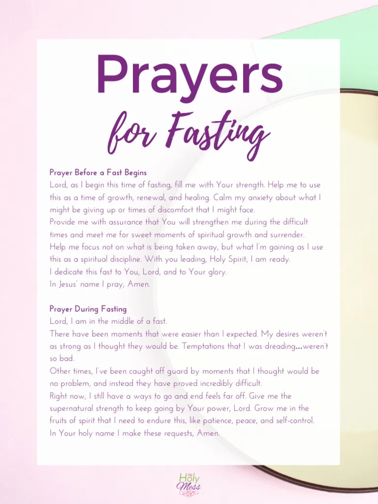 Simple Printable Prayer Fasting Guide Simple Printable Prayer Fasting Guide