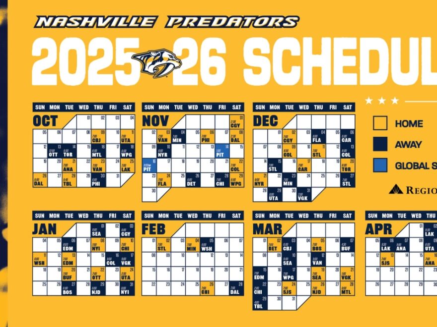 Predators Announce 2025 26 Regular Season Schedule Home Opener