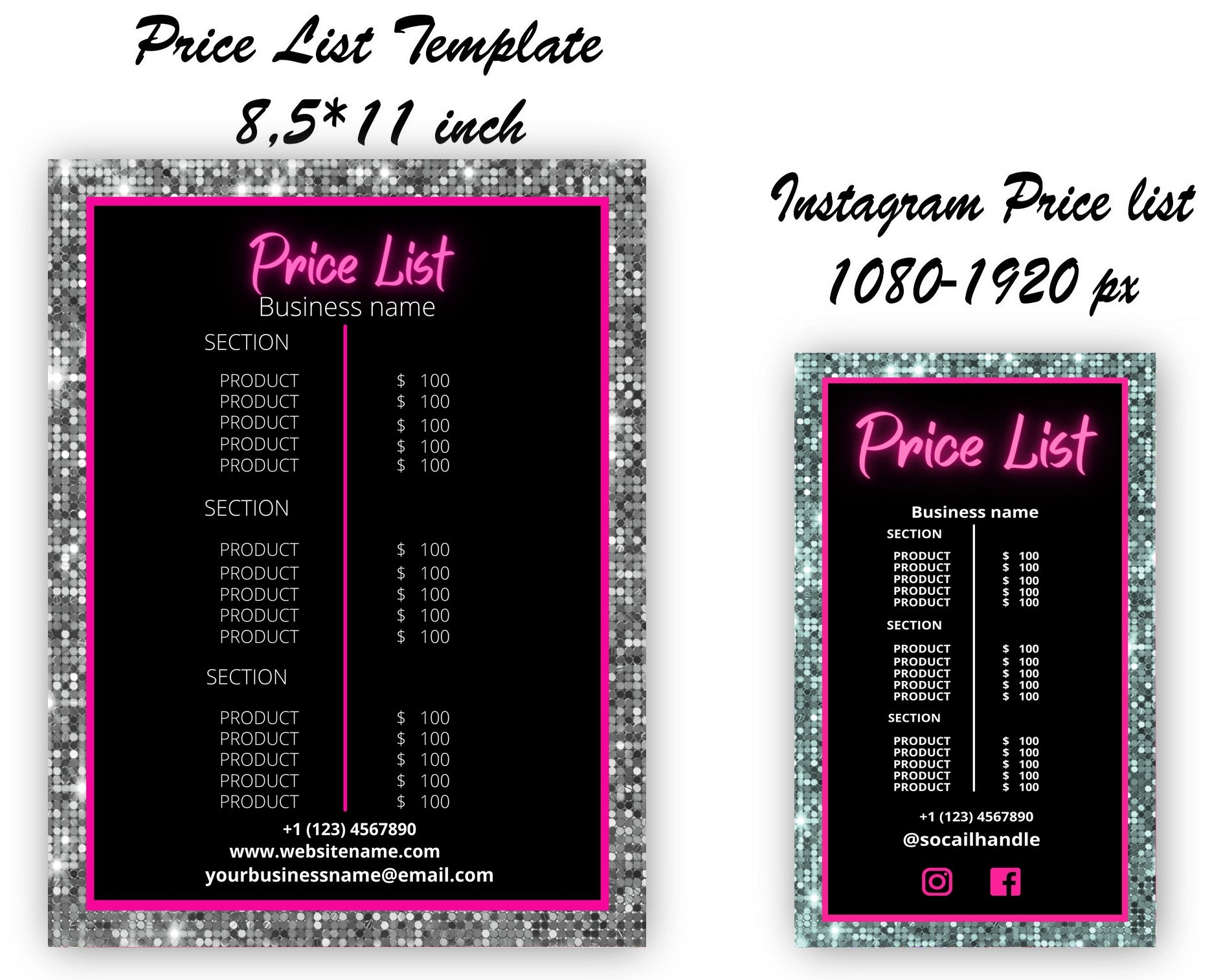 Price List Template Editable Social Media Flyer Price List Template Editable Social Media Flyer