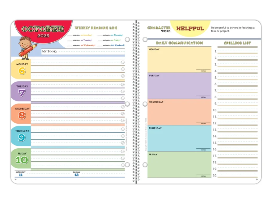 Primary Student Planner Preschool amp Kindergarten