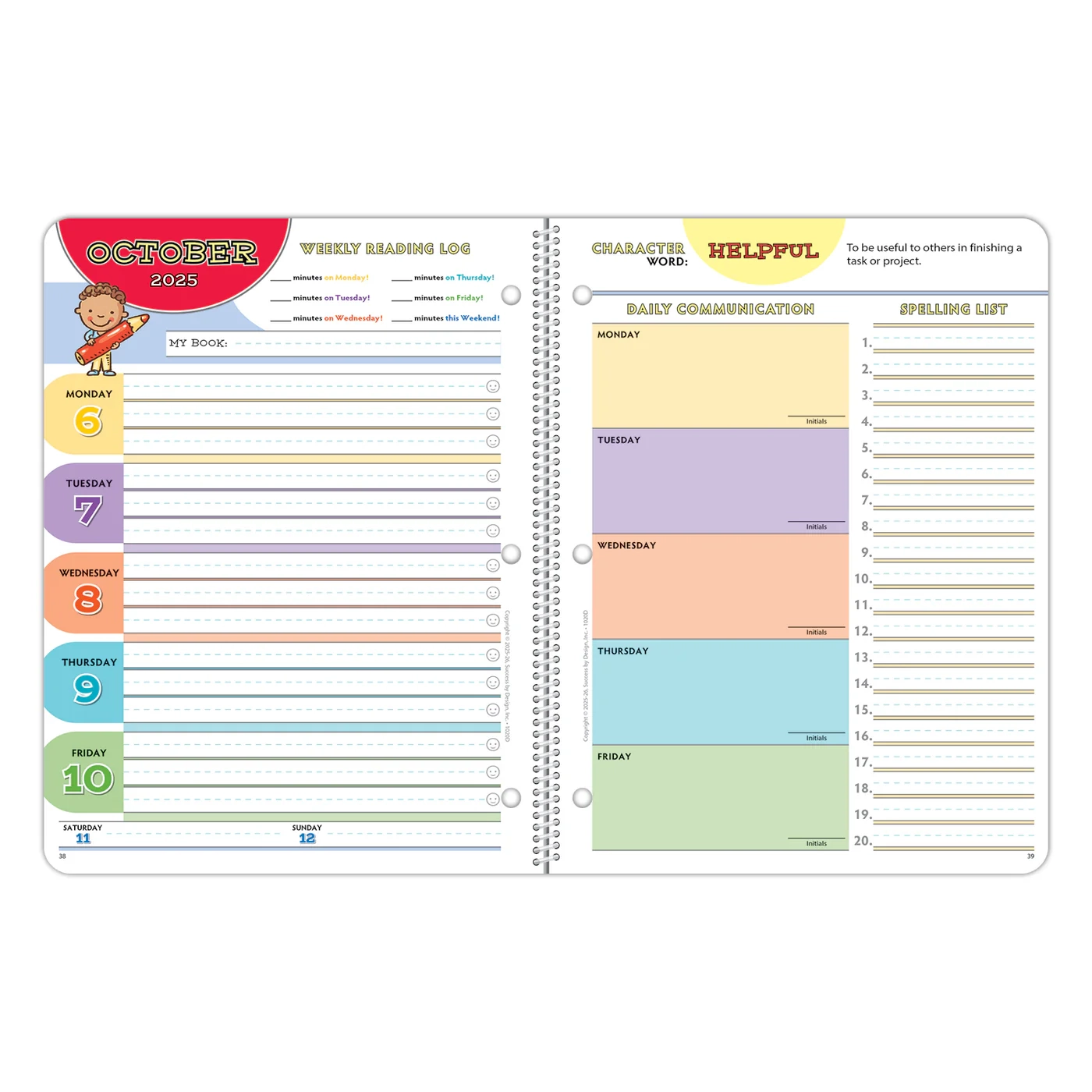 Primary Student Planner Preschool amp Kindergarten
