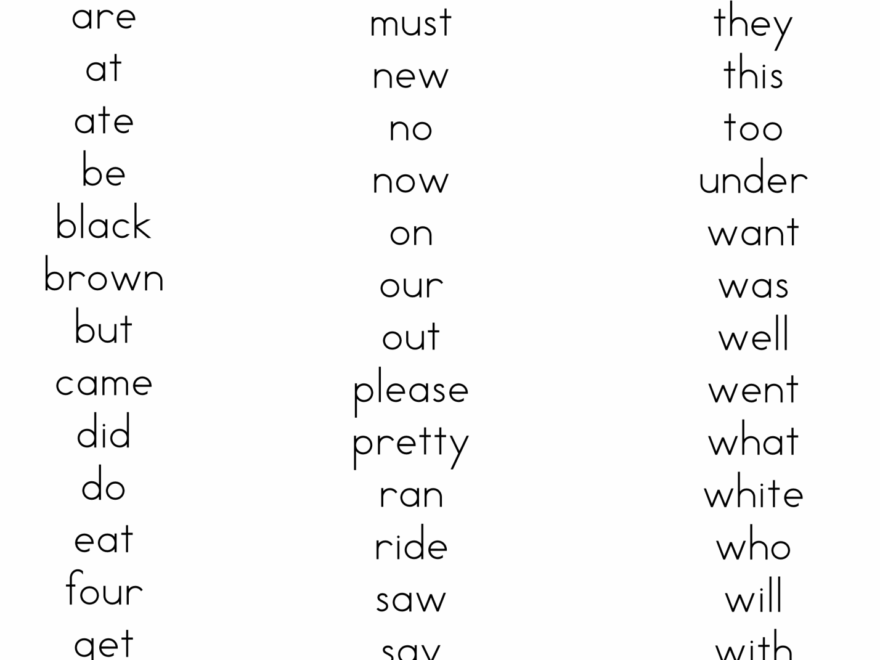 Primer Dolch Sight Word Printables A To Z Teacher Stuff