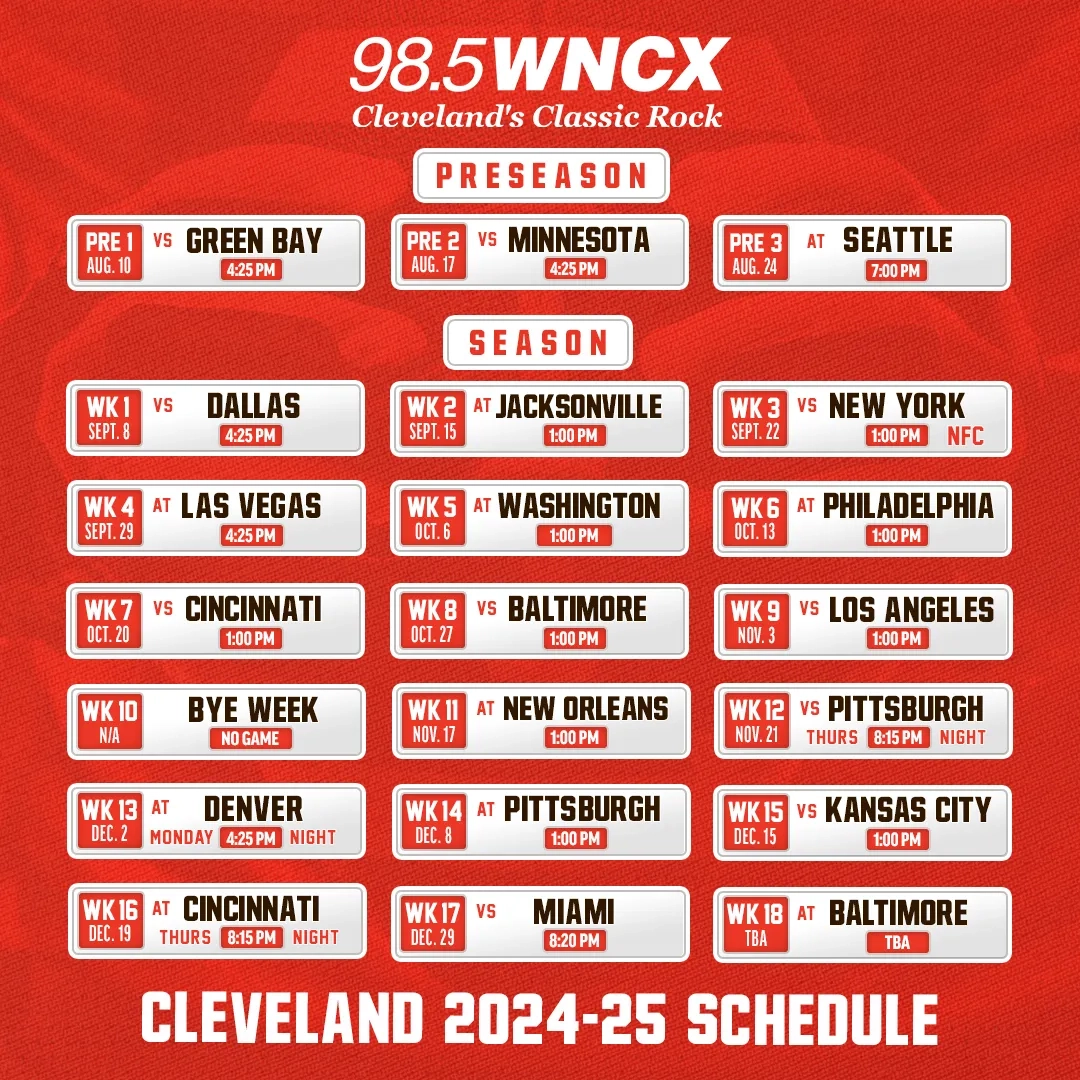 Print Your 2024 Cleveland Browns Schedule Here Print Your 2024 Cleveland Browns Schedule Here
