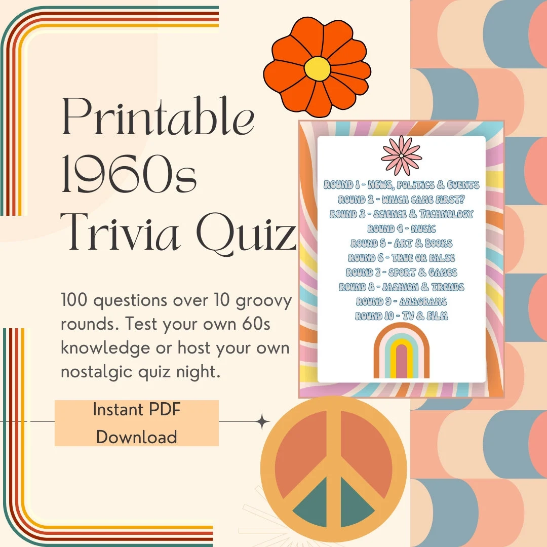 60s And 70s Trivia Printable
