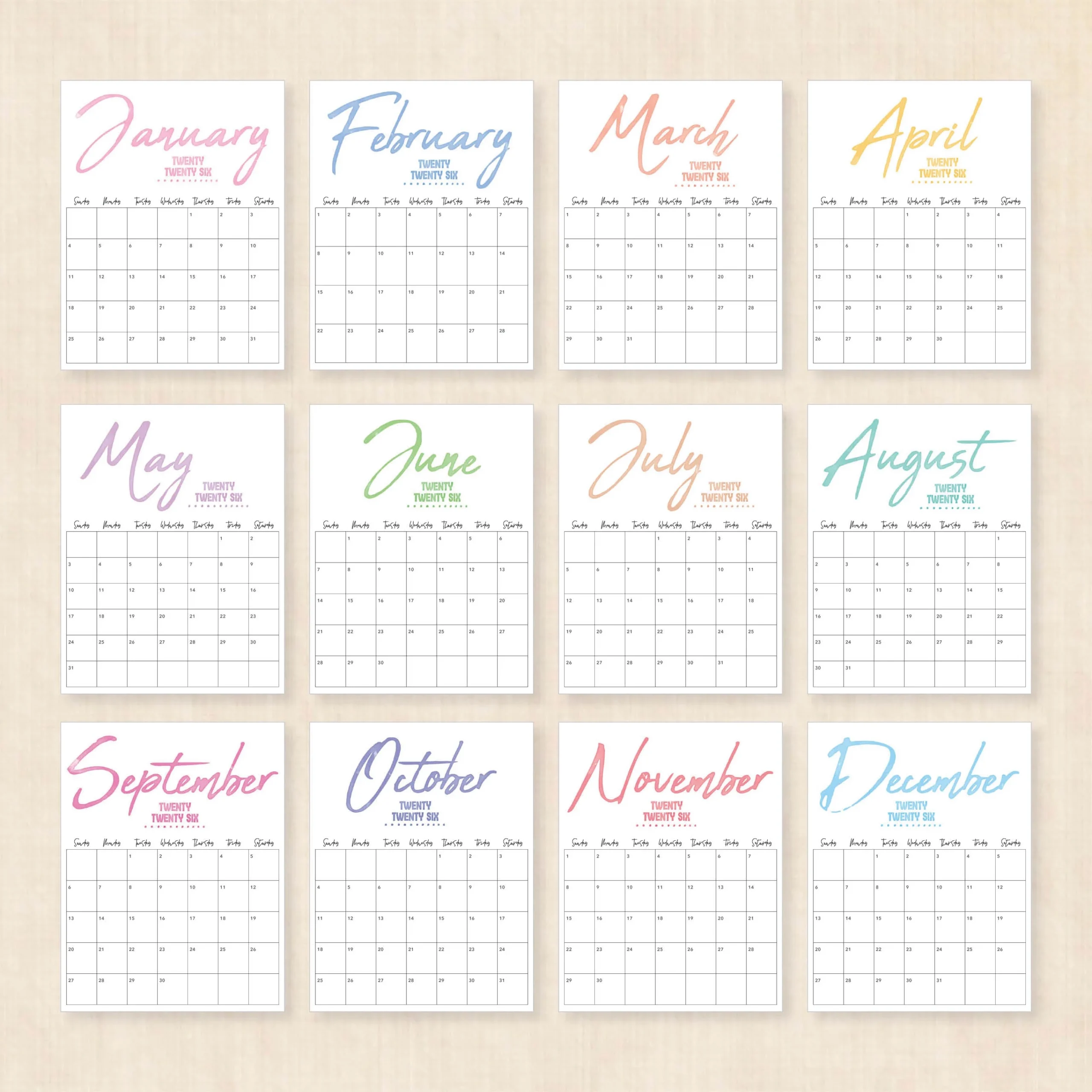 Printable 2026 Calendar Jazzy Jewels Printable 2026 Calendar Jazzy Jewels