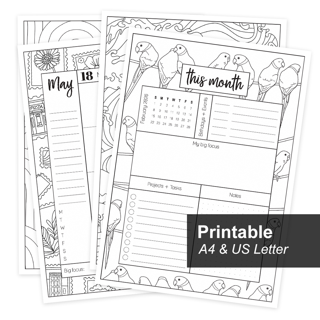 Printable 2026 Coloring Planner Printable 2026 Coloring Planner