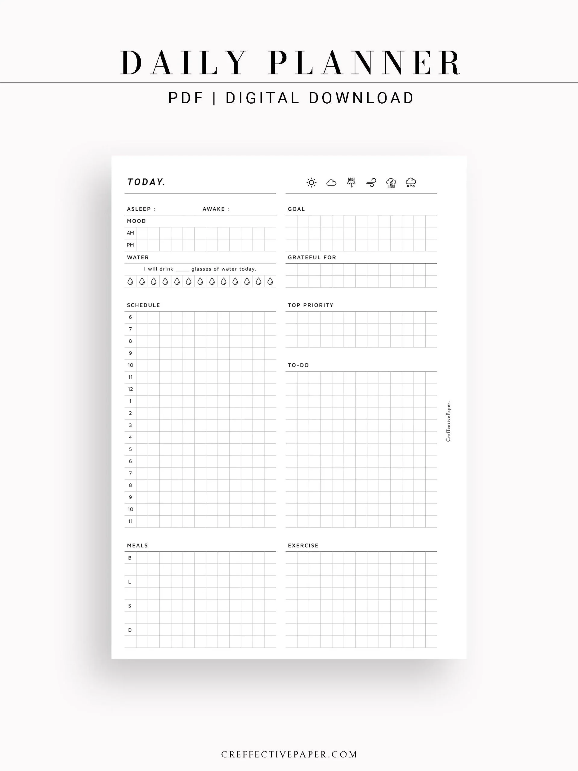 Free Printable A6 Size Planner Inserts