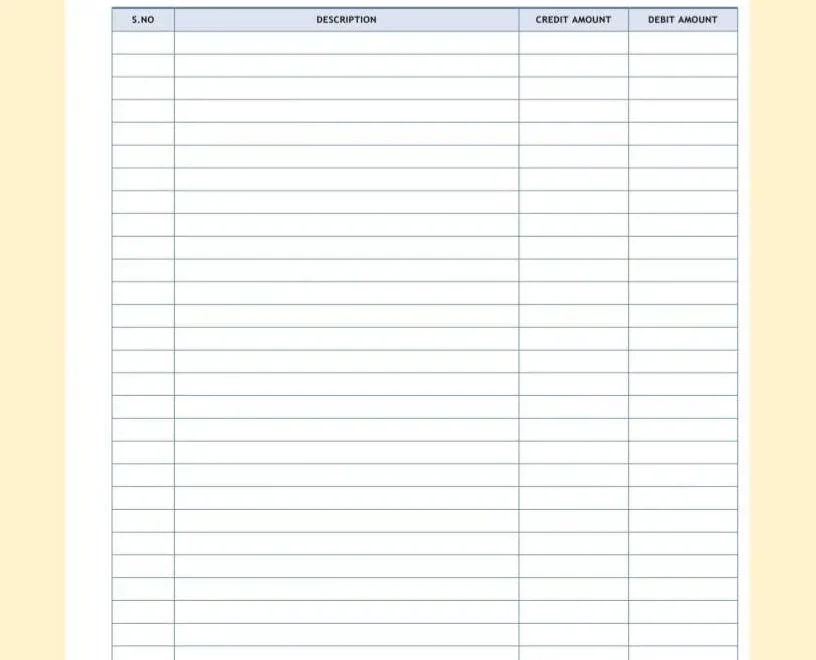 Printable Balance Sheet Ledger Sheet Small Business Accounting