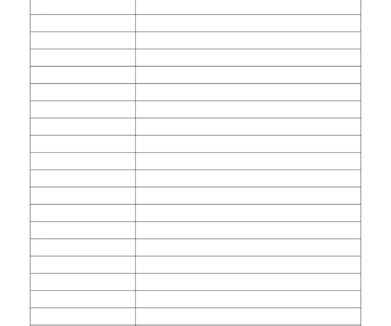 Printable Blank 2 Column Chart Template FREE Tables PDF