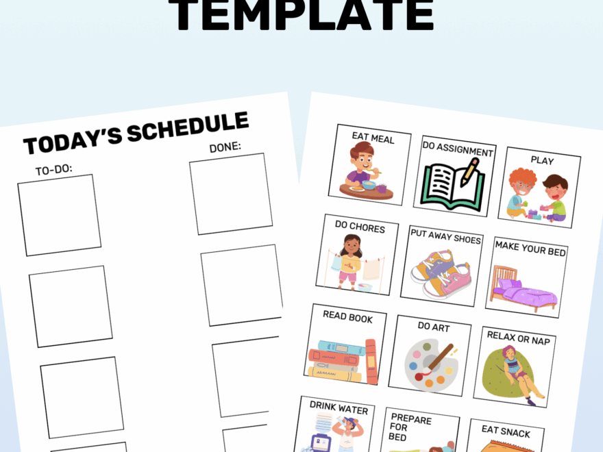 Printable Blank Visual Schedule Template Free Download Goally