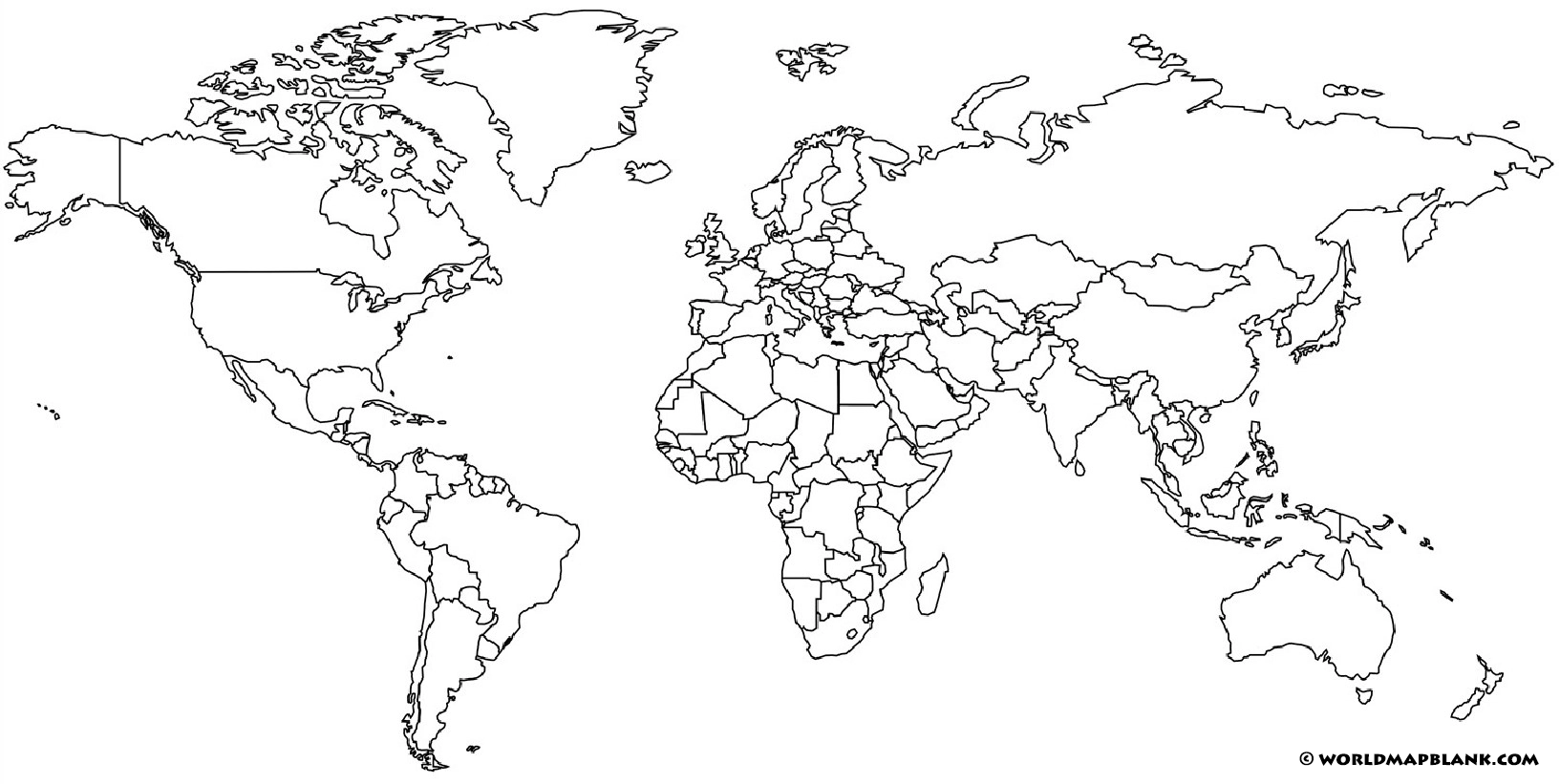 Printable Blank World Map Outline Countries Image PDF Printable Blank World Map Outline Countries Image PDF