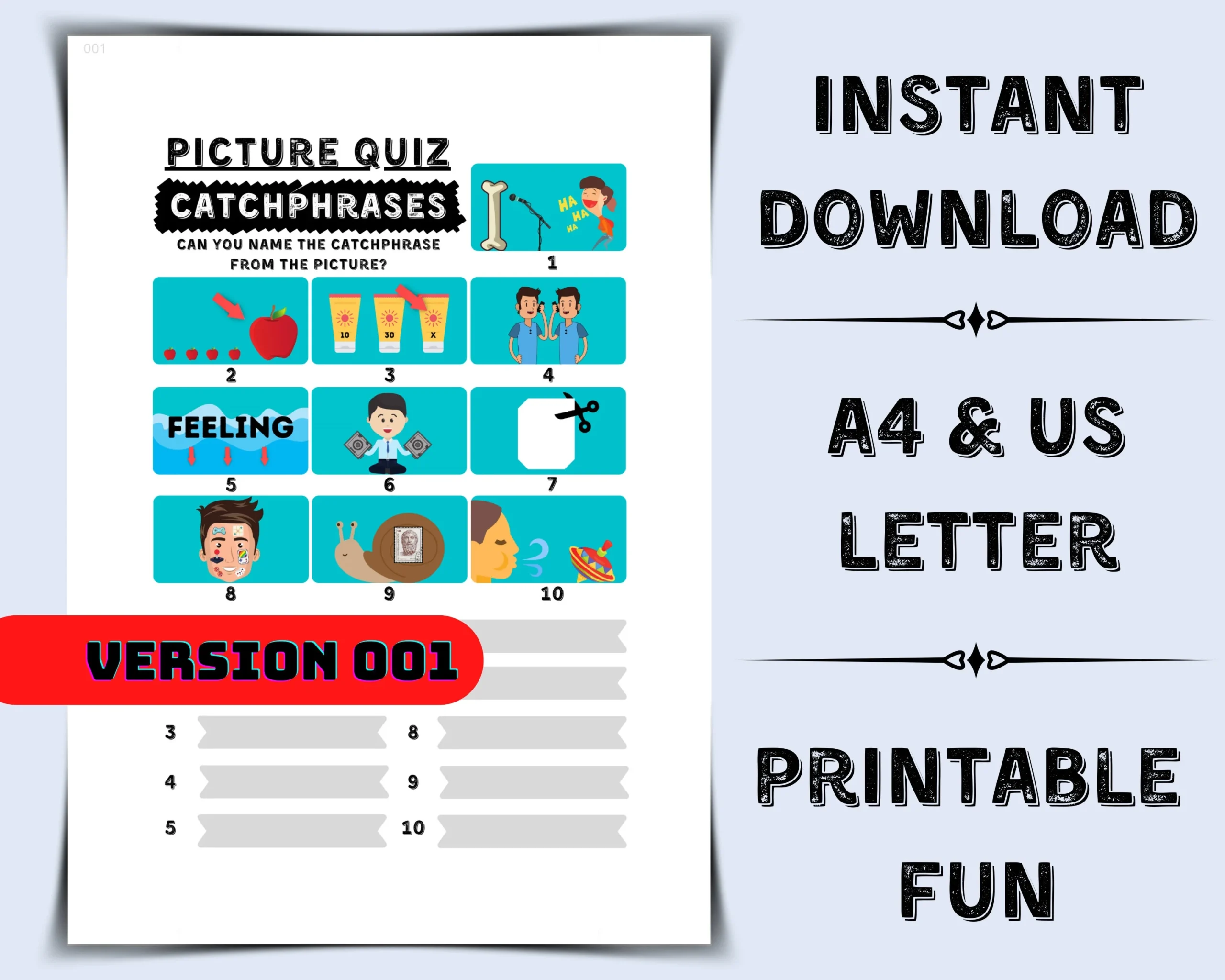 Printable Catchphrase Quiz With Answers Printable Catchphrase Quiz With Answers