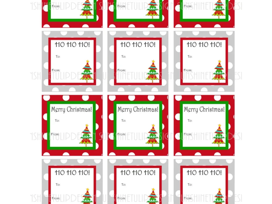 Printable Christmas Gift Tags Christmas Labels Red And Green Christmas Tags