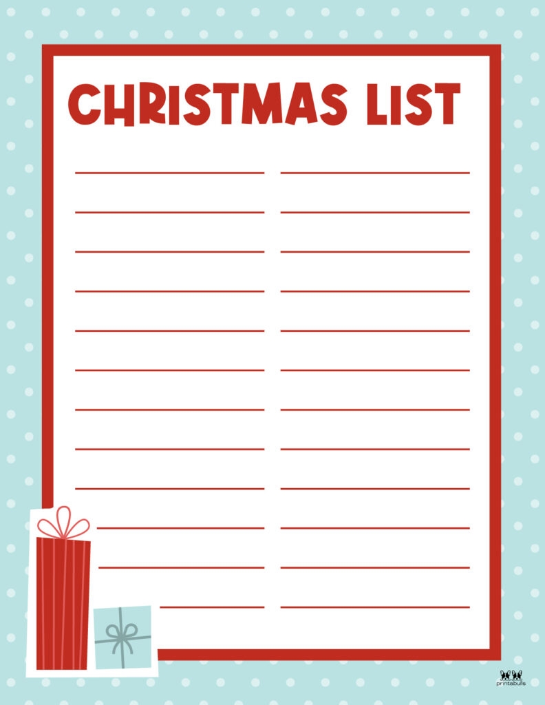 Printable Christmas Lists 25 FREE Printables Printabulls Printable Christmas Lists 25 FREE Printables Printabulls