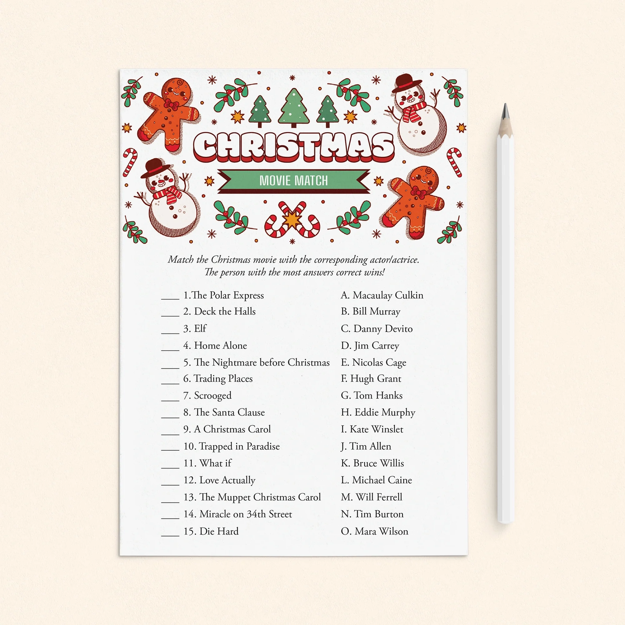 Printable Christmas Movie Trivia