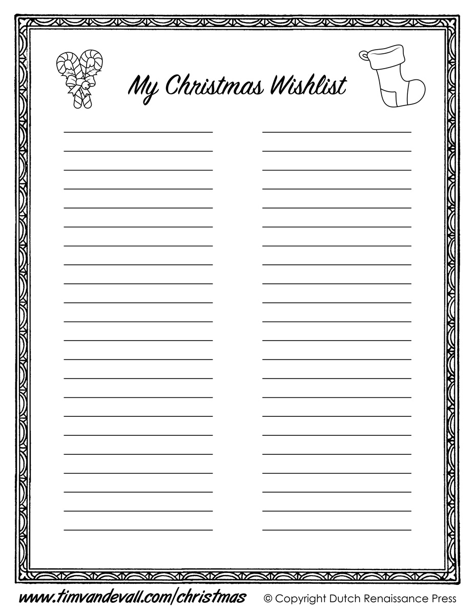 Printable Christmas Wishlist Template For Kids Printable Christmas Wishlist Template For Kids