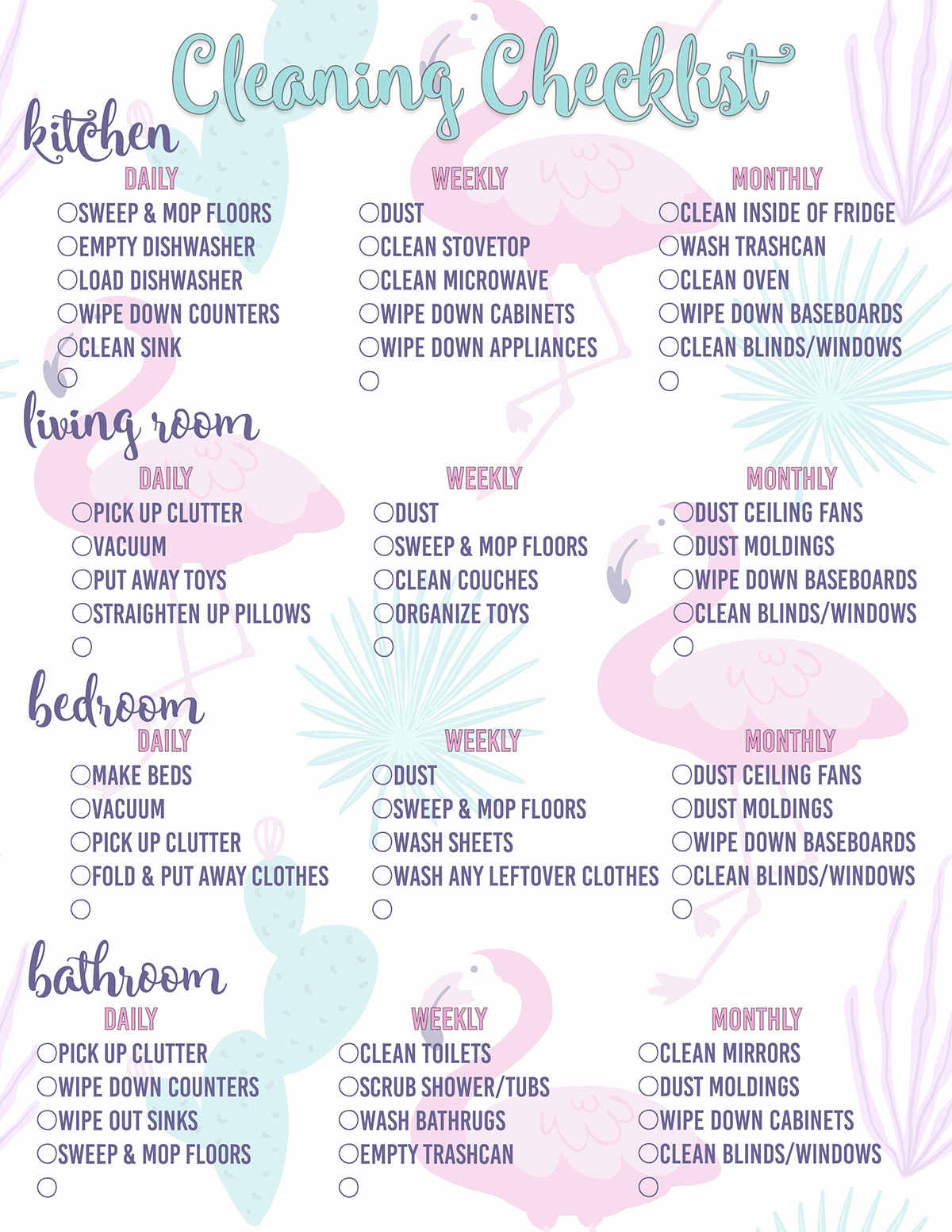 Printable Cleaning Checklist Freebie Sarah Halstead