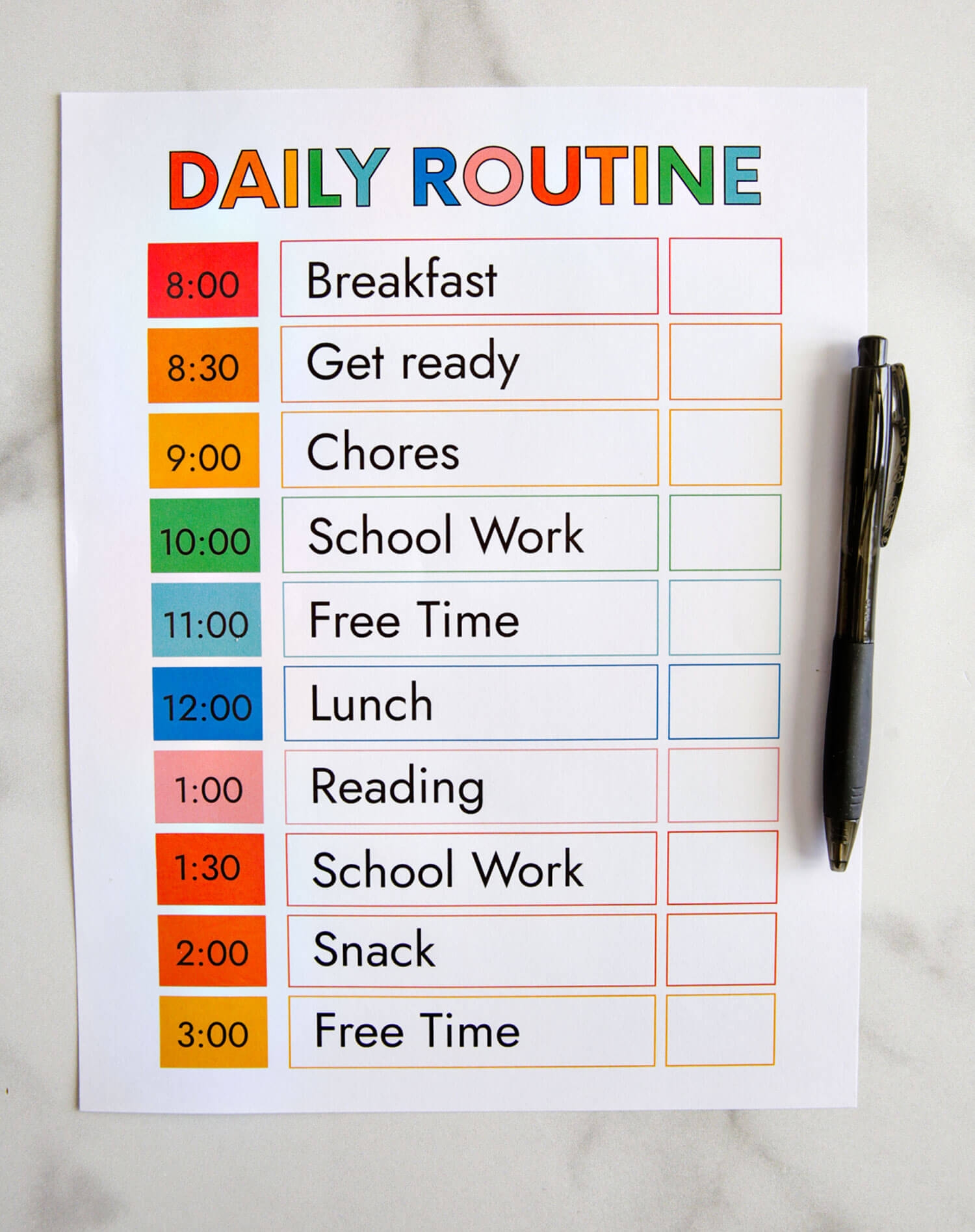 Printable Daily Schedule Template From Thirty Handmade Days Printable Daily Schedule Template From Thirty Handmade Days