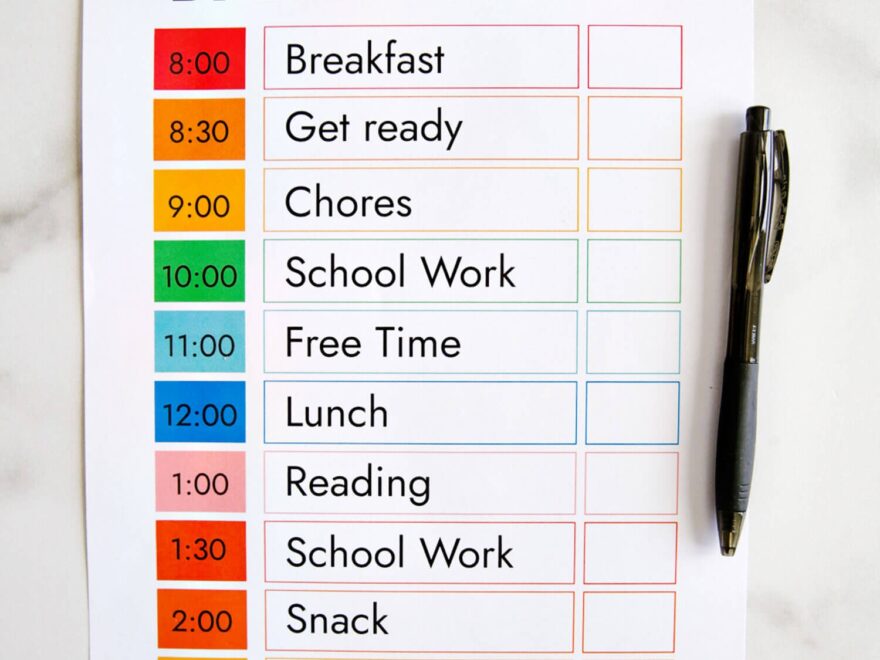 Printable Daily Schedule Template From Thirty Handmade Days
