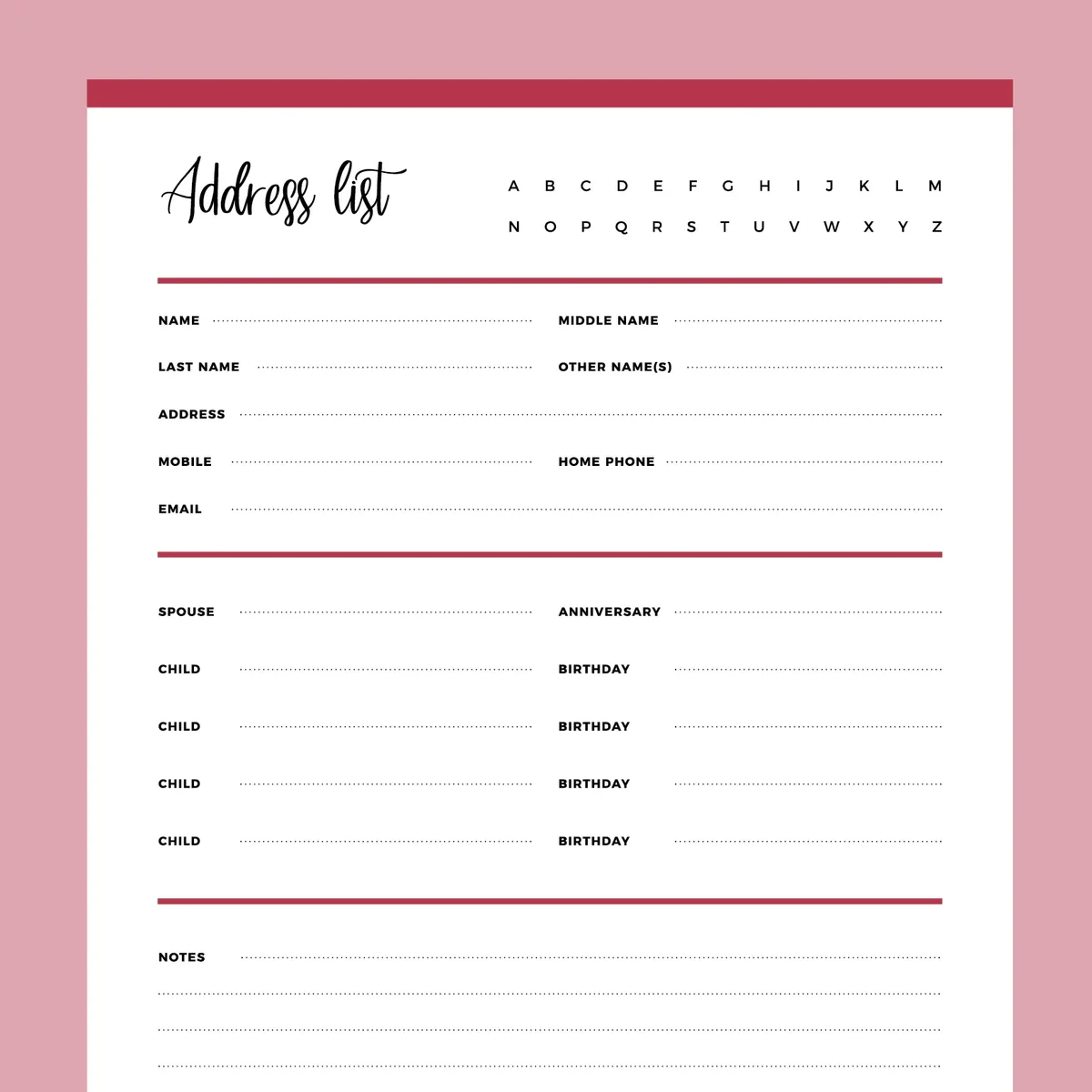 Printable Detailed Address Book Template Instant Download PDF A4 US Letter Plan Print Land Printable Detailed Address Book Template Instant Download PDF A4 US Letter Plan Print Land